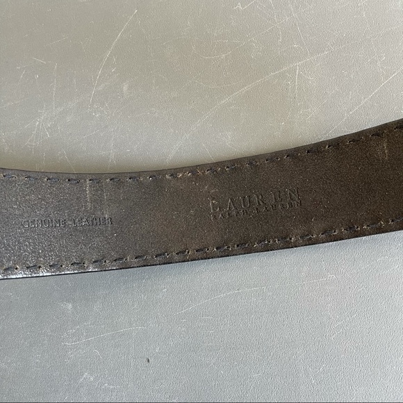 Lauren Ralph Lauren Brown Leather Belt Turquoise - Picture 5 of 7